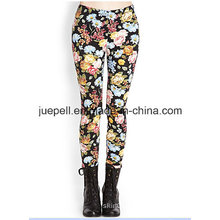 Floral Print Leggings with Elasticized Waist